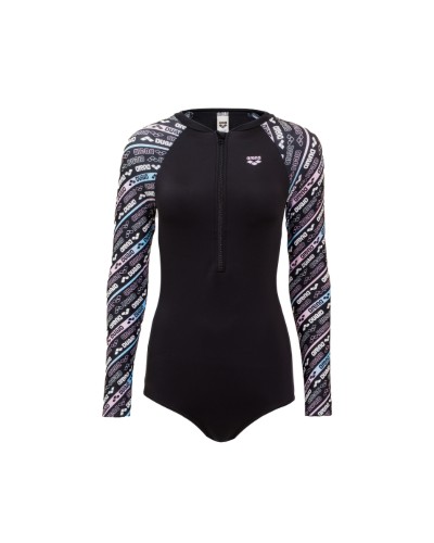 女士泳衣  DIAGONAL 2.0 半拉鏈 加厚長袖連身泳衣